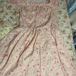 Floral pink corset dress